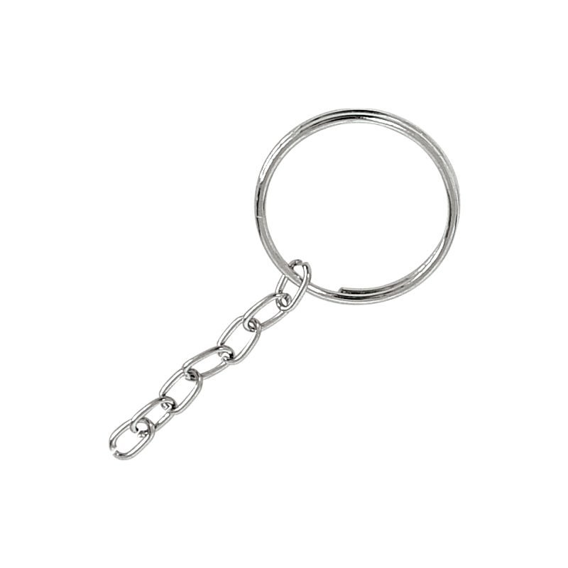 Argola p/Chaveiro - 21mm (Interno) Fio 1,20mm c/Corrente Fio 0,80mm