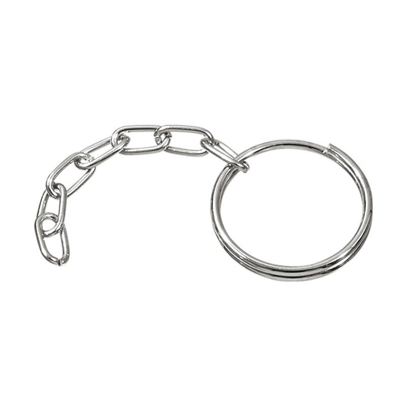 Argola p/Chaveiro - 15mm (Interno) Fio 1,00mm c/Corrente Fio 0,80mm