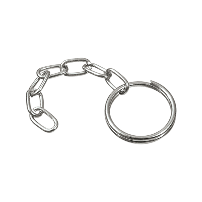 Argola p/Chaveiro - 12mm (Interno) Fio 1,00mm c/Corrente Fio 0,80mm