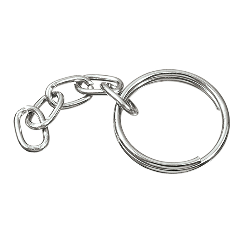 Argola p/Chaveiro - 18mm (Interno) Fio 1,40mm c/ Corrente Fio 1,20mm