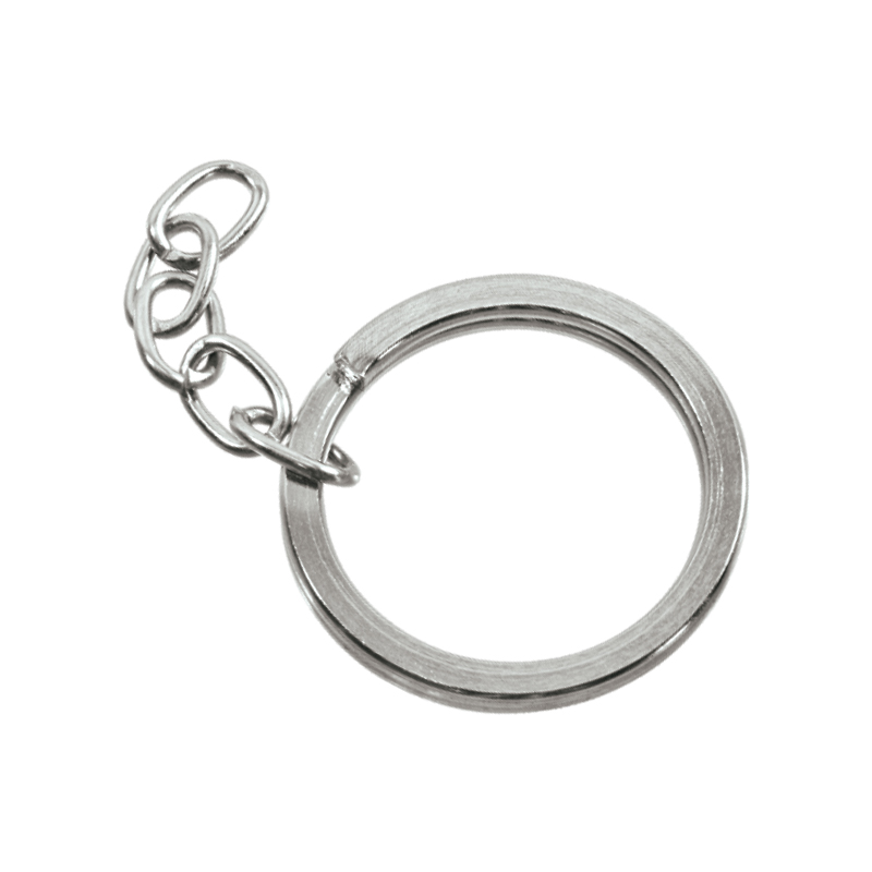 Argola p/Chaveiro - 23mm (Interno) Fita 1,70x2,80mm c/Corrente Fio 1,20mm