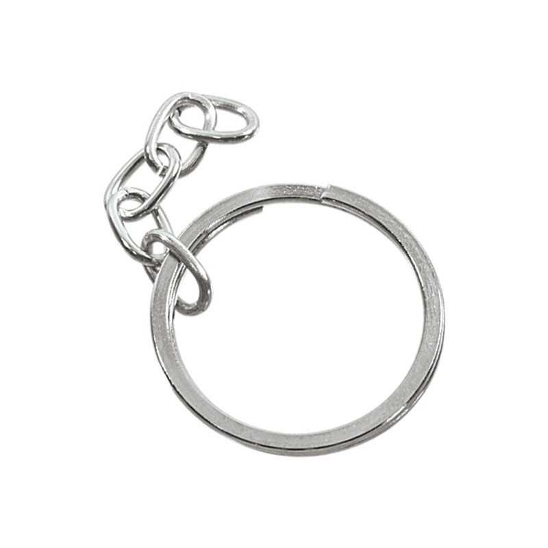Argola p/Chaveiro - 23mm (Interno) Fita 1,20x1,90mm c/Corrente Fio 1,20mm