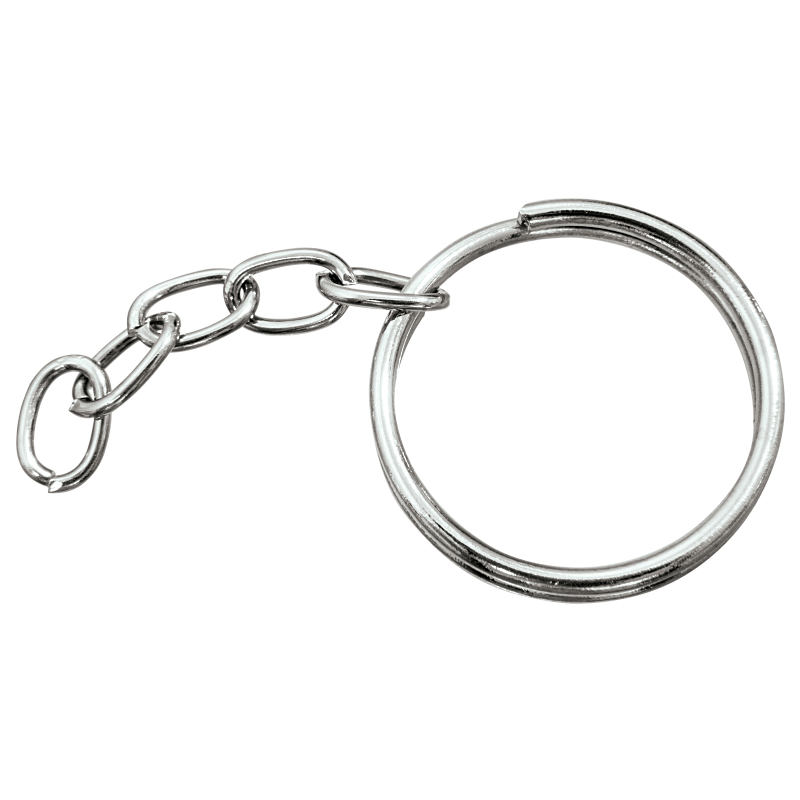 Argola p/Chaveiro - 23mm (Interno) Fio 1,80mm c/Corrente Fio 1,20mm